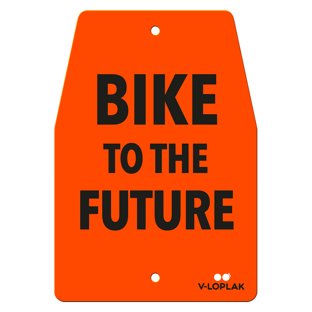 Plaque vélo fluo orange