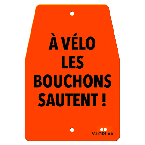 Plaque vélo fluo orange