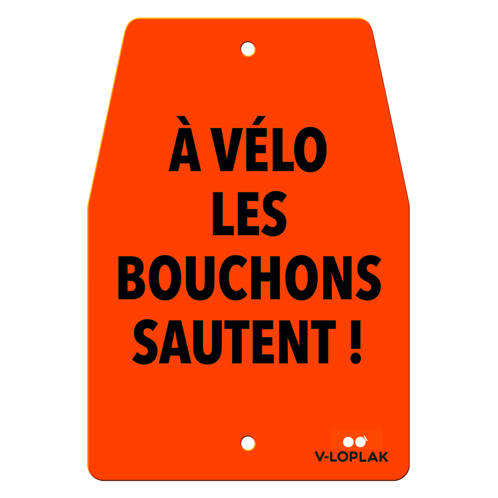 Plaque vélo fluo orange