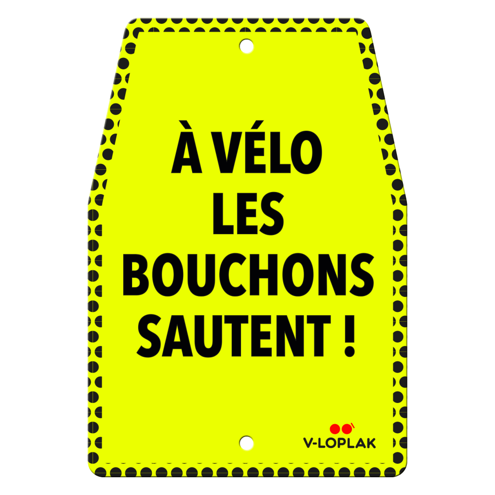 Plaque vélo fluo jaune