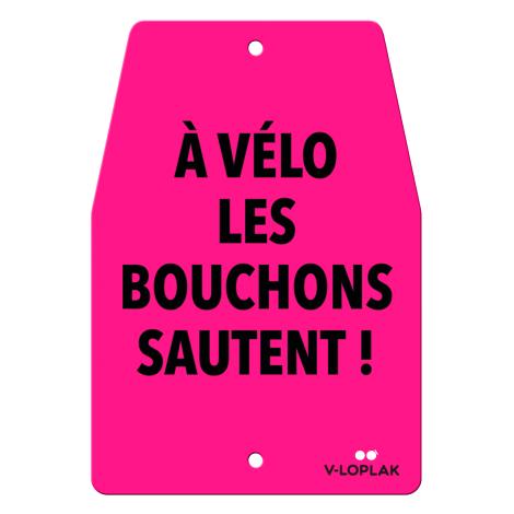 Plaque vélo fluo rose