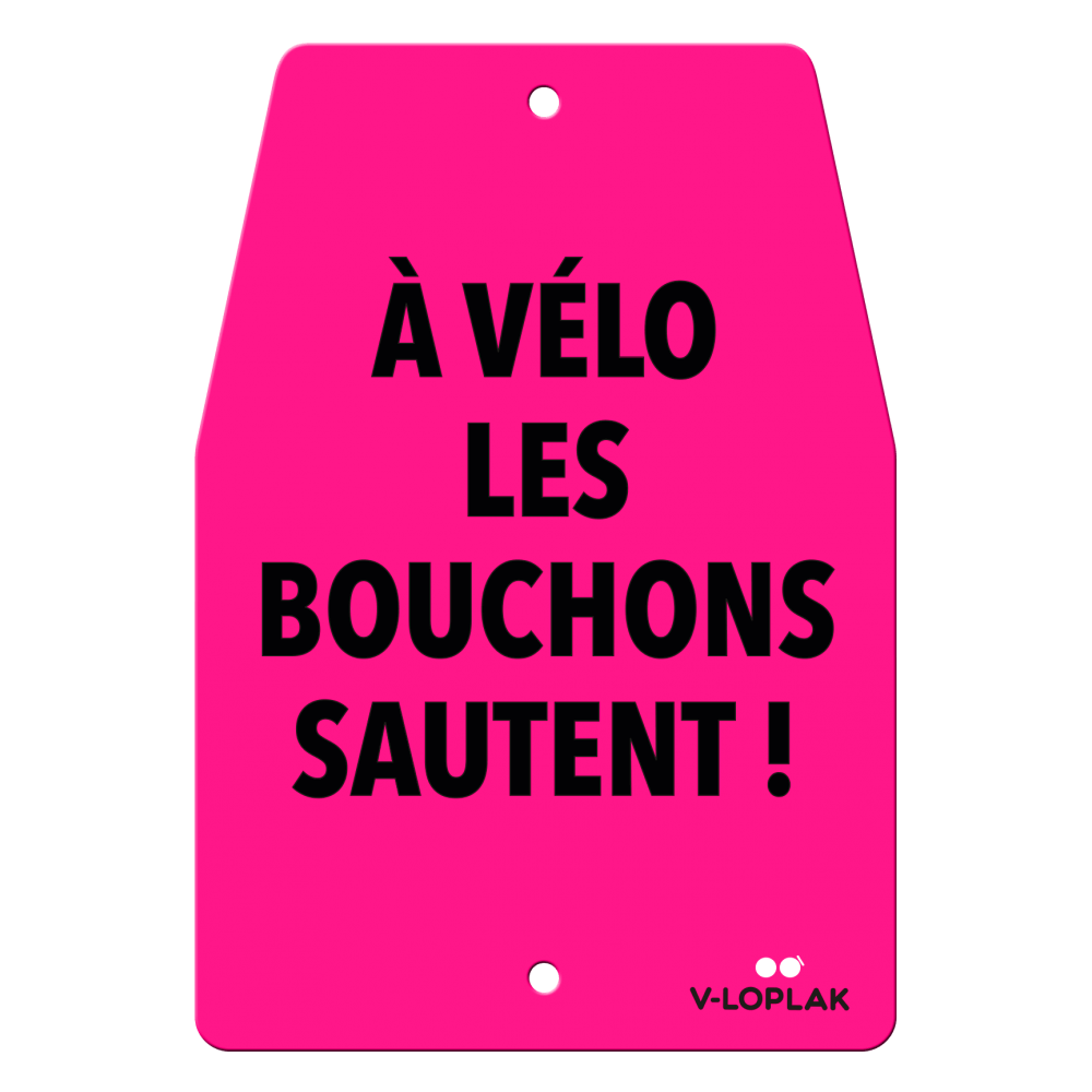 Plaque vélo fluo rose