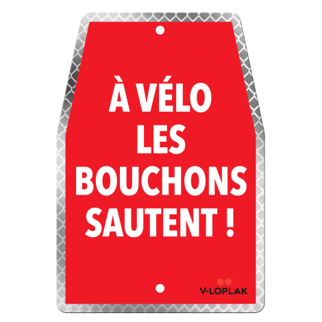 Plaque vélo rétro-réfléchissant blanc