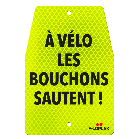 Plaque vélo rétro-réfléchissant jaune