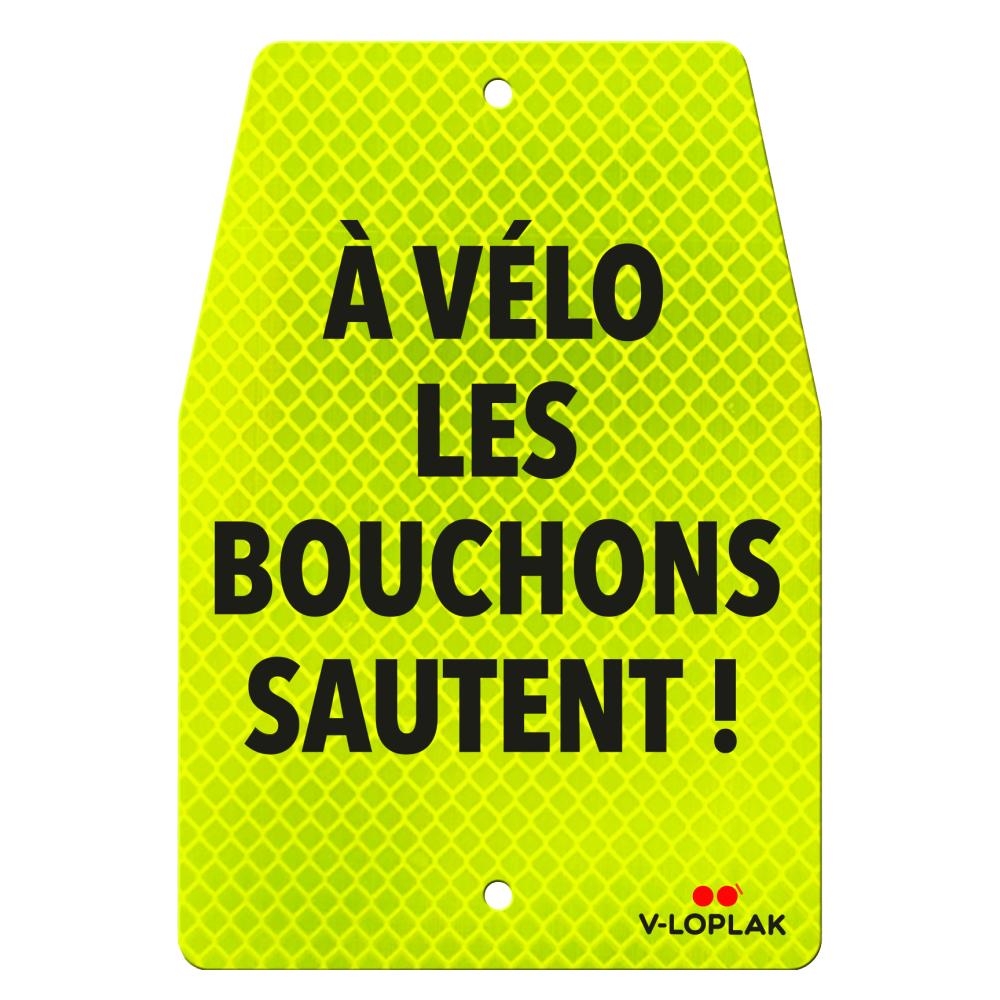 Plaque vélo rétro-réfléchissant jaune