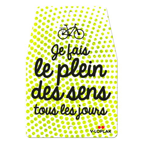 Plaque vélo rétro-réfléchissant jaune