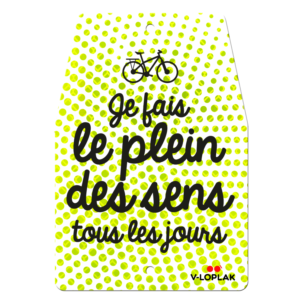 Plaque vélo rétro-réfléchissant jaune