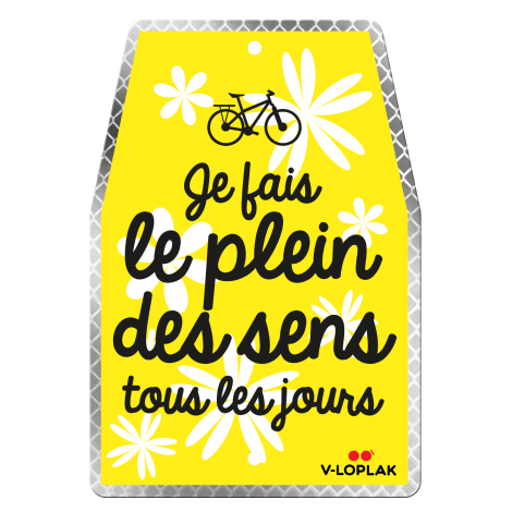 Plaque vélo rétro-réfléchissant blanc