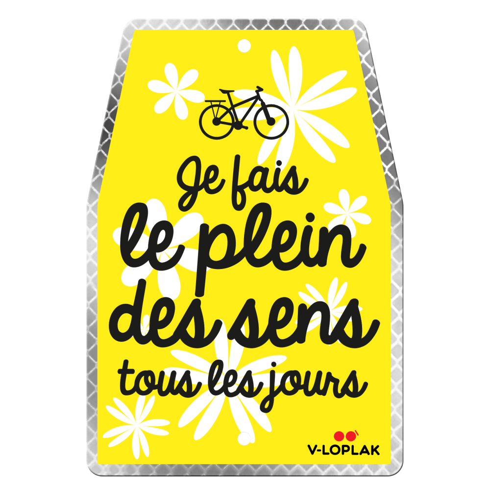 Plaque vélo rétro-réfléchissant blanc