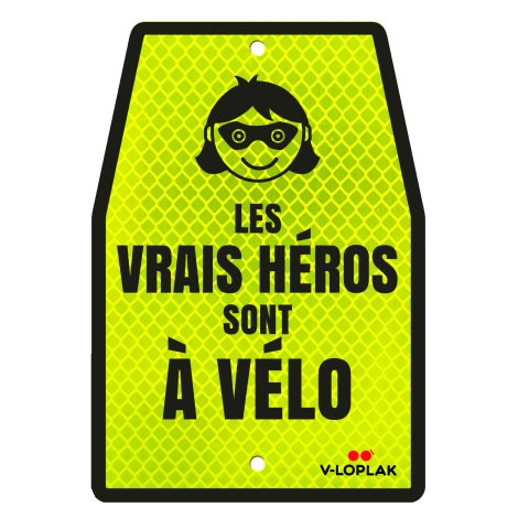 Plaque vélo rétro-réfléchissant jaune pour enfants