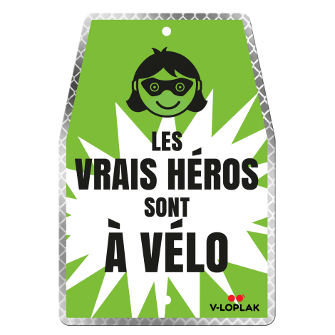 Plaque vélo rétro-réfléchissant blanc pour enfants