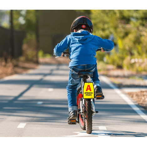 Plaque vélo fluo jaune pour enfants