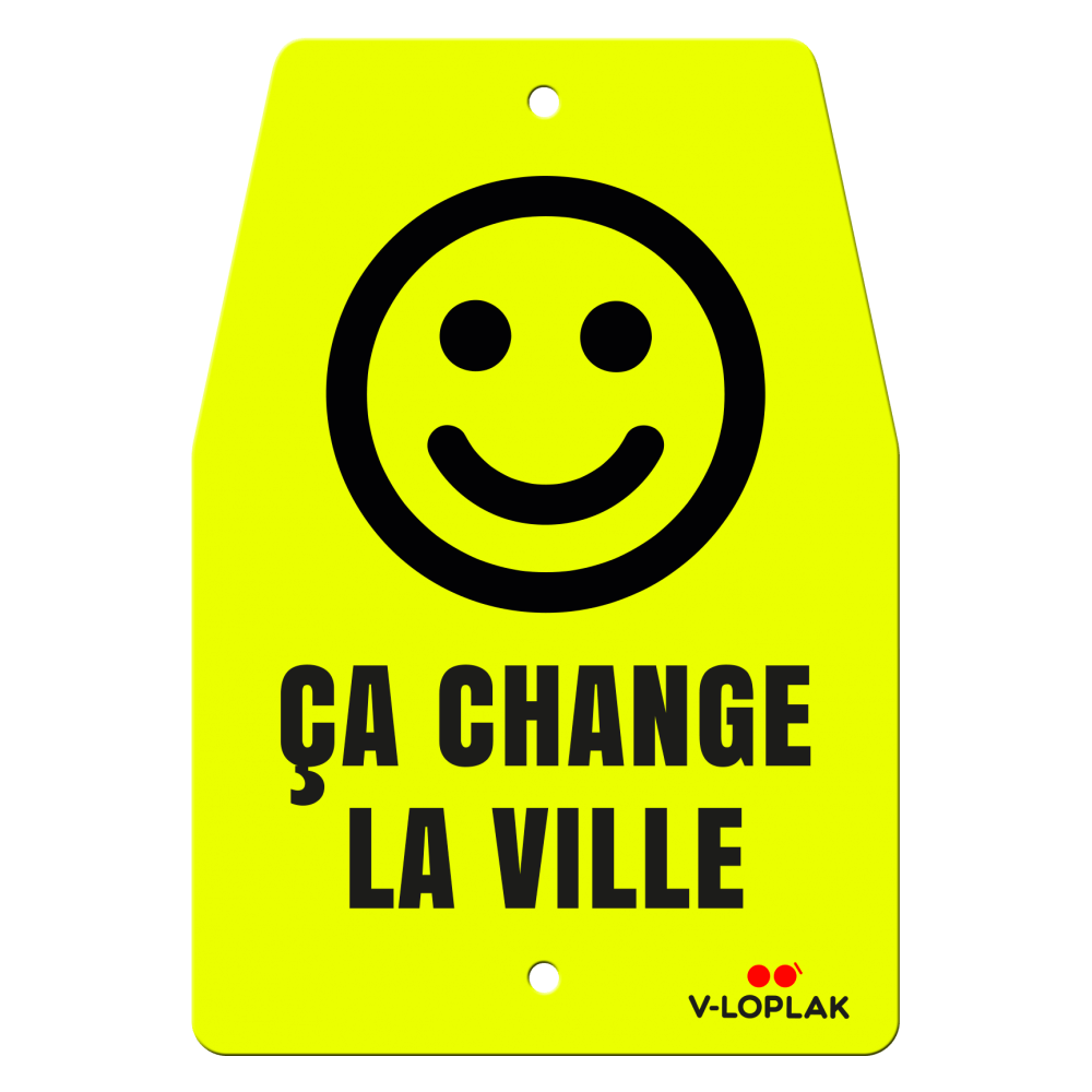 Plaque vélo fluo jaune