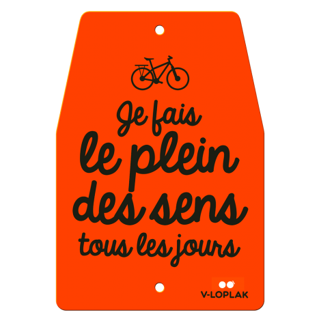 Plaque vélo fluo orange