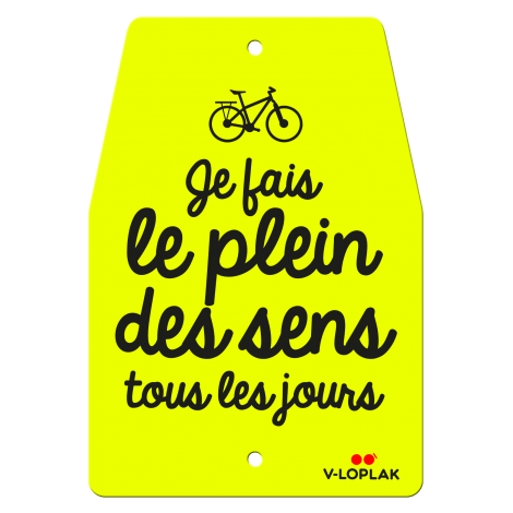 Plaque vélo fluo jaune