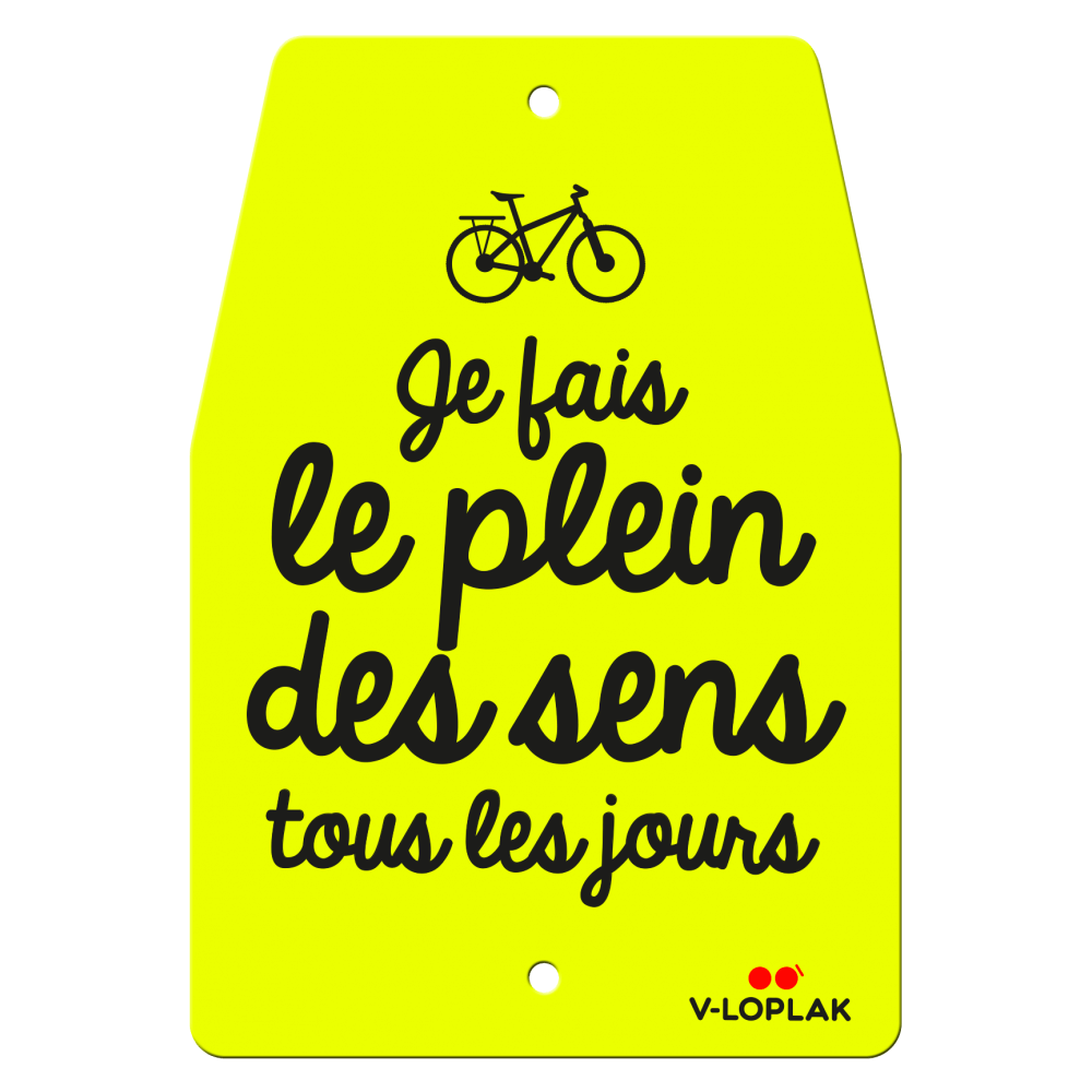 Plaque vélo fluo jaune