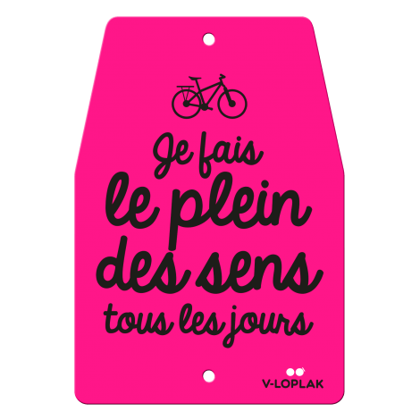 Plaque vélo fluo rose