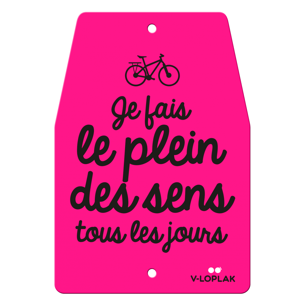 Plaque vélo fluo rose