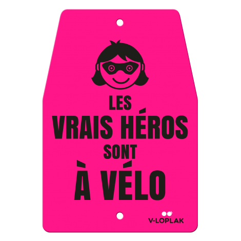 Plaque vélo fluo rose pour enfants