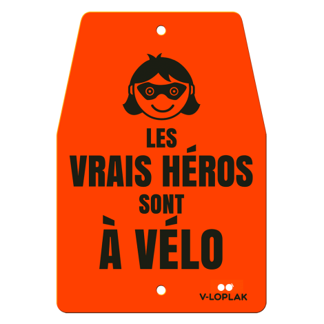 Plaque vélo fluo orange