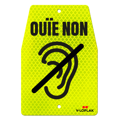 Plaque vélo rétro-réfléchissant jaune