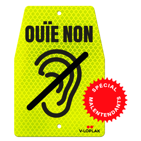 Plaque vélo rétro-réfléchissant jaune