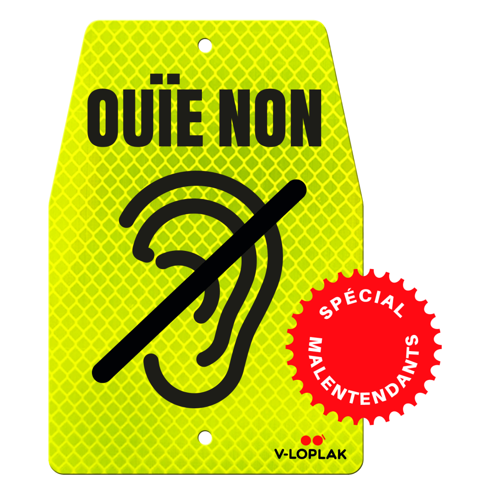 Plaque vélo rétro-réfléchissant jaune