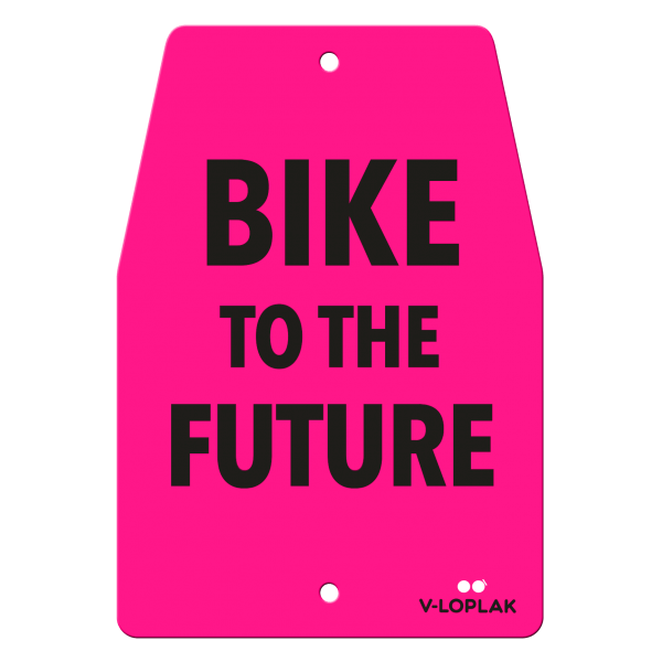 Plaque vélo rétro-réfléchissant blanc - Bike to the future
