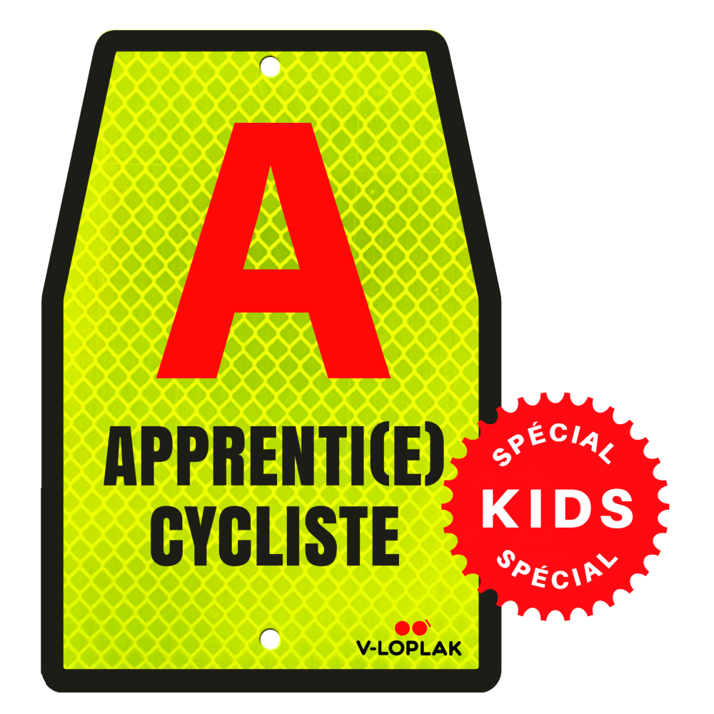 Plaque vélo rétro-réfléchissant jaune