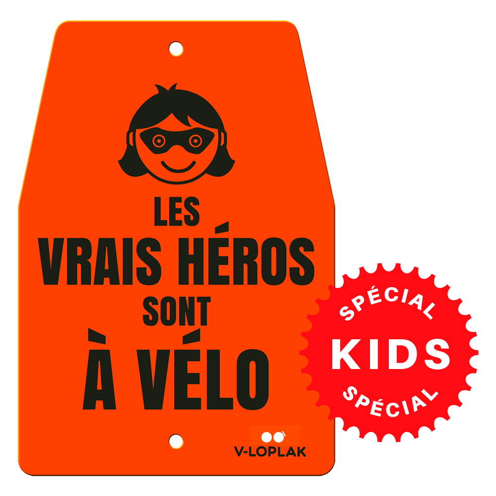 Plaque vélo fluo orange